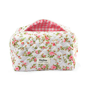 Fleurie – Pink Vine Quilted Makeup Bag