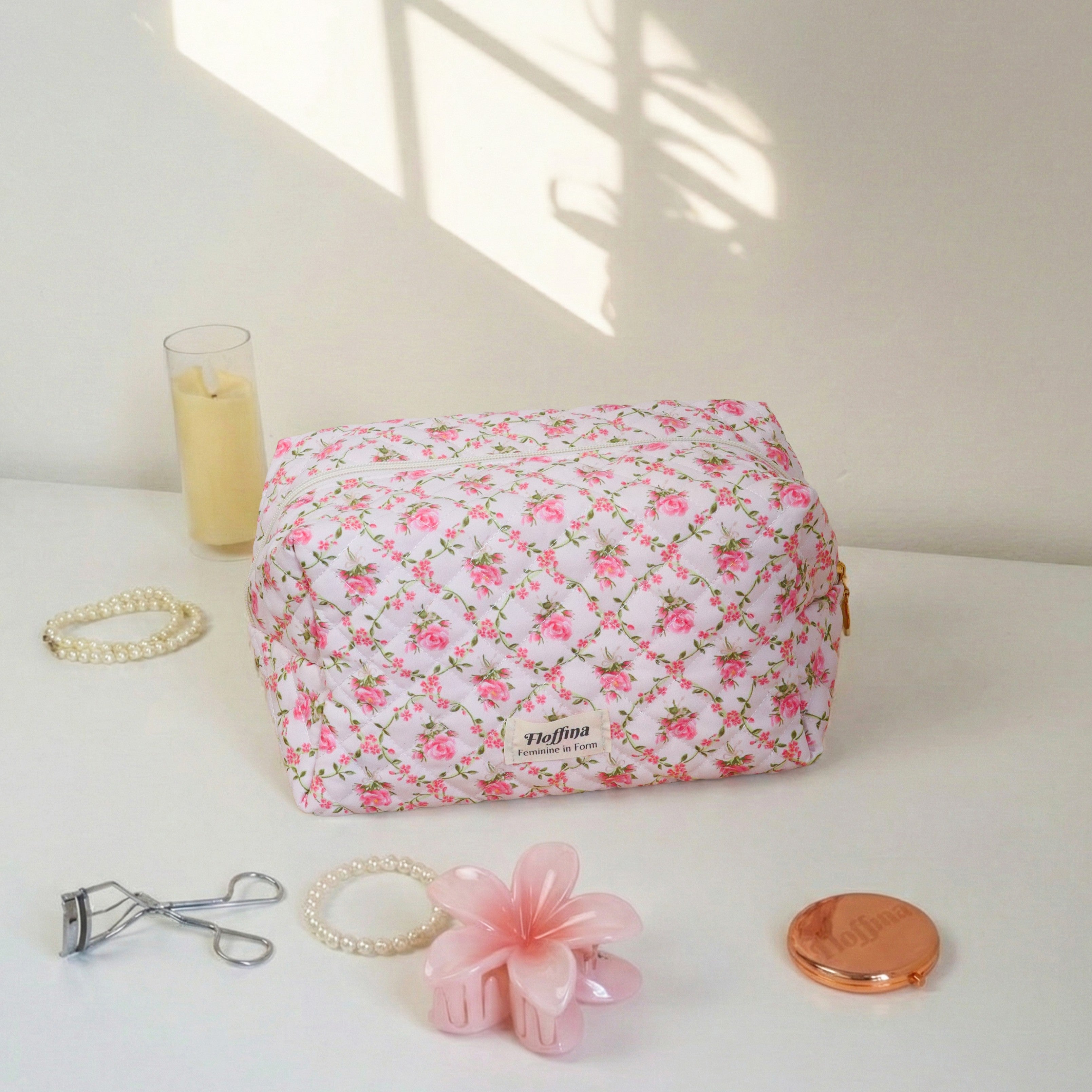 Rosering - Rose Ring Quilted Makeup Bag